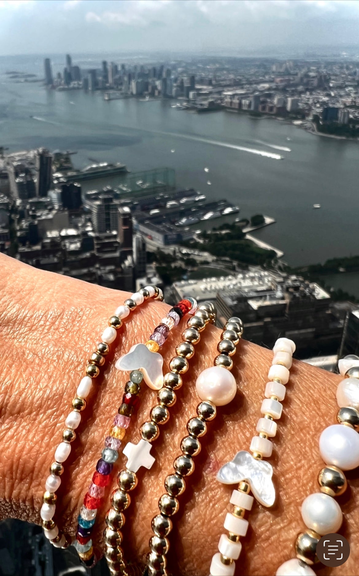 Butterfly Mother Of Pearl Hand Beaded Bracelets